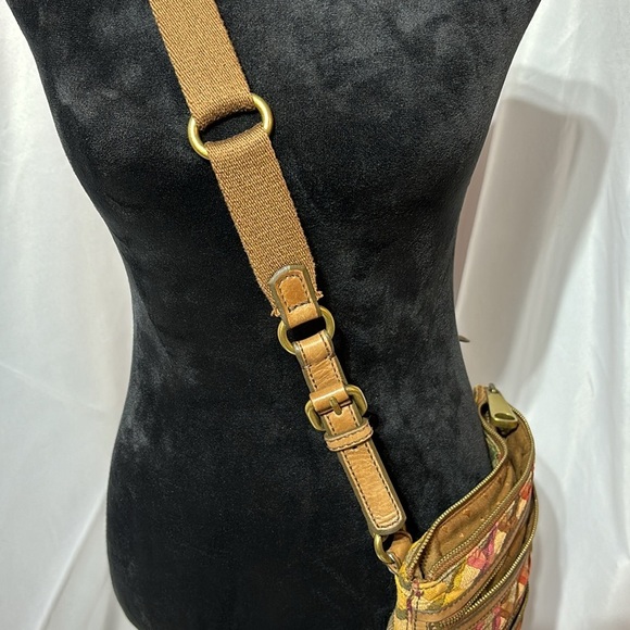 FOSSIL EXPLORER Tapestry Vintage Crossbody Shoulder Bag Tote - Picture 6 of 14